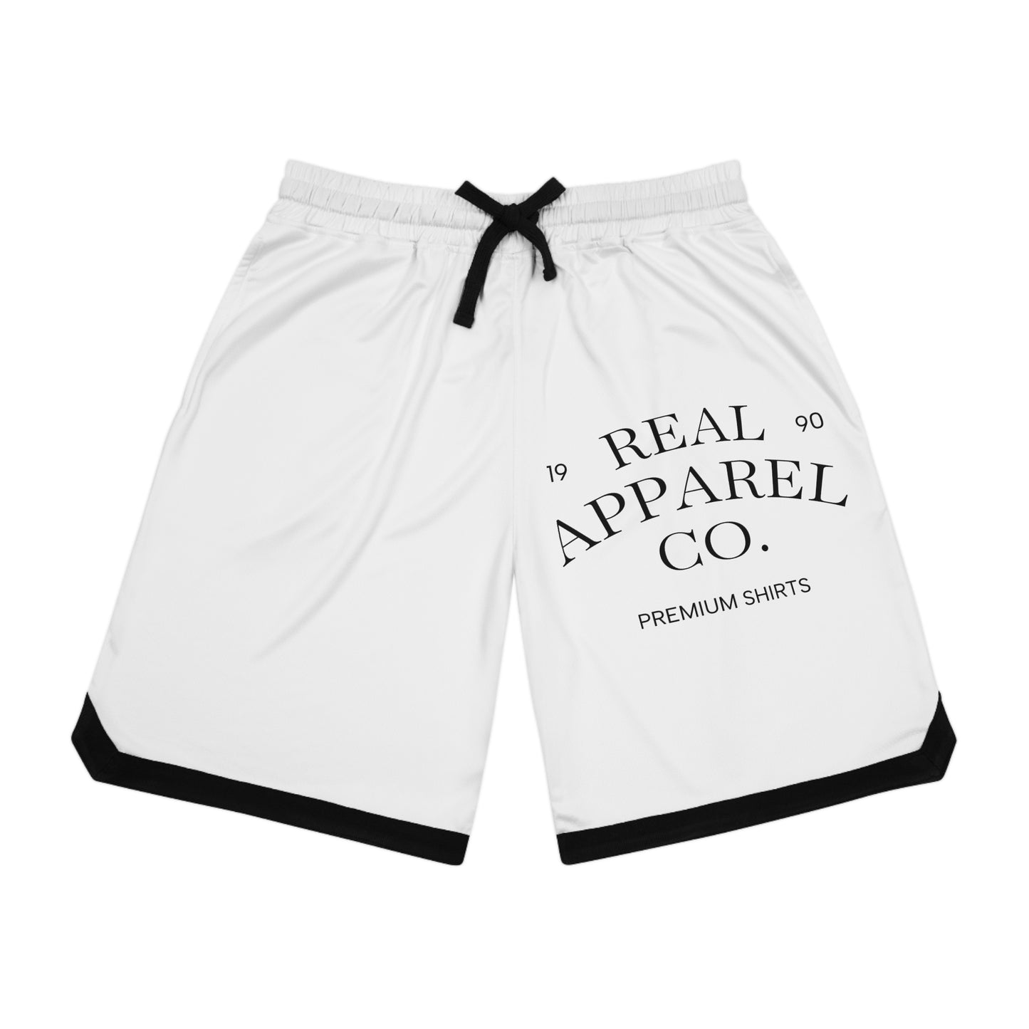 Basketball Shorts – "Real Apparel Co." White Athletic Ribbed Shorts