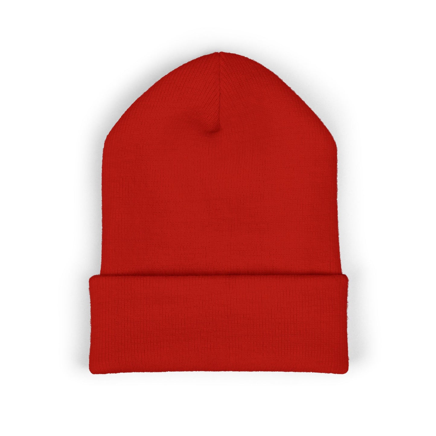 100% Embroidered Cuffed Beanie — Minimal Knit Winter Hat