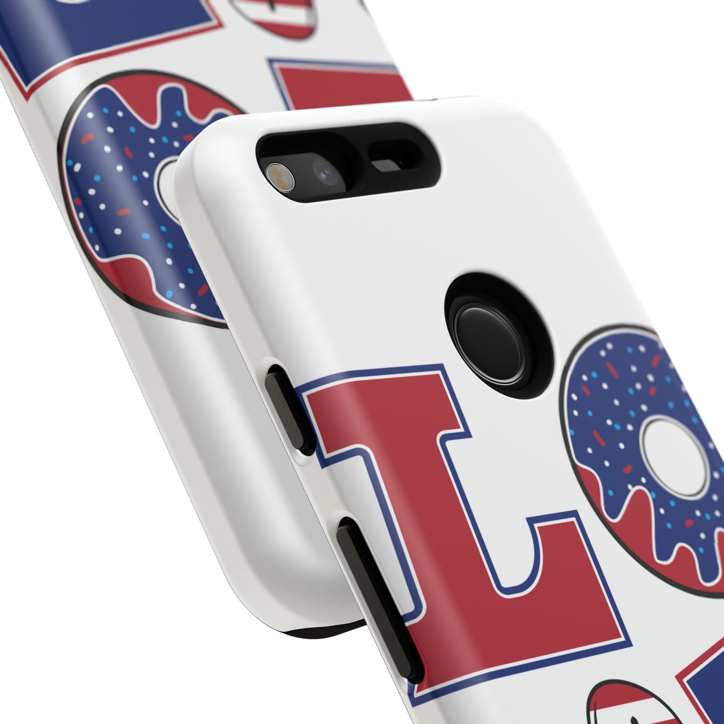 Patriotic "Love" Tough Case – American Flag Flip Flop & Donut Phone Cover