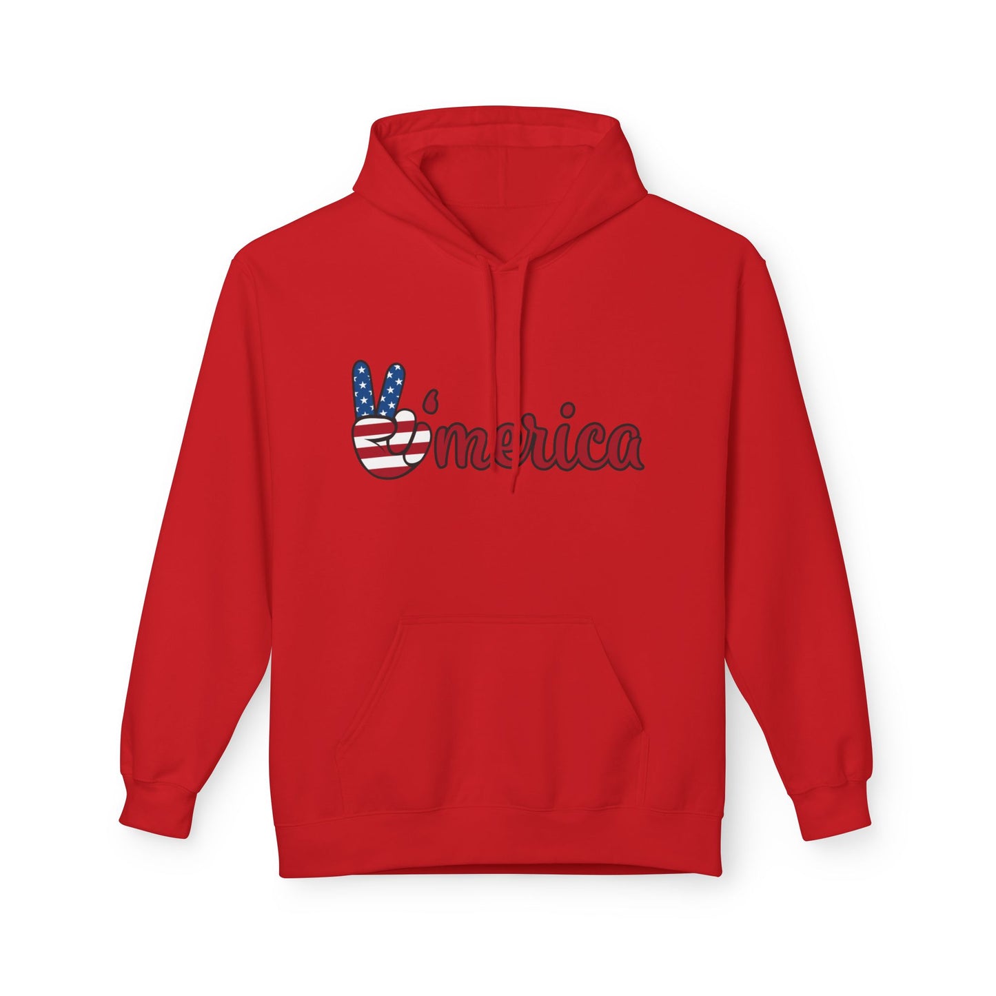 Patriotic 'Merica Peace Sign Hoodie — American Flag LOVE Back Graphic