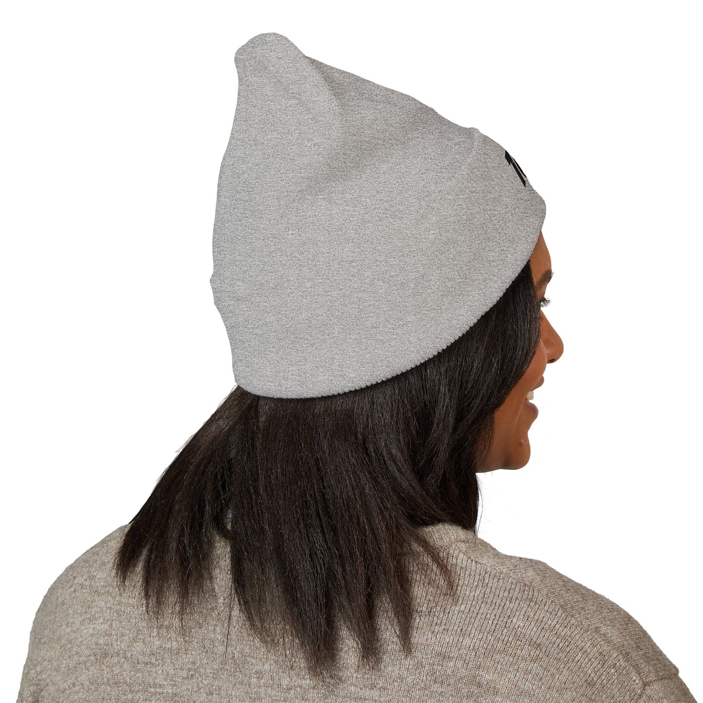 100% Embroidered Cuffed Beanie — Minimal Knit Winter Hat