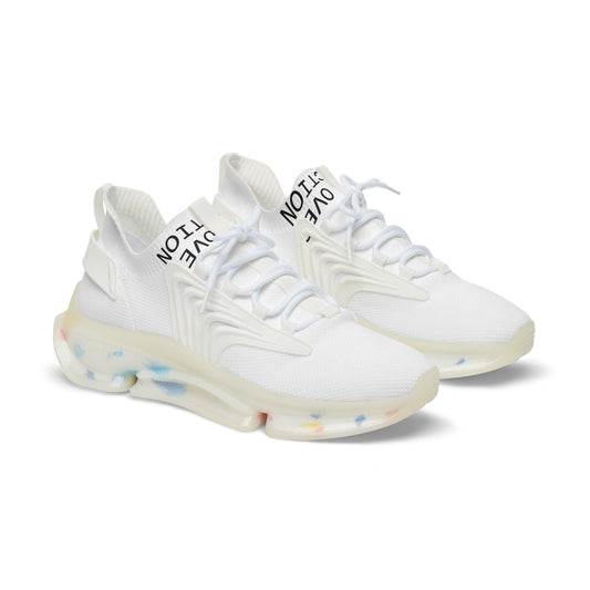 Men's White Mesh Sneakers — Lightweight Breathable Athletic Shoes with 'LOVE' Accent