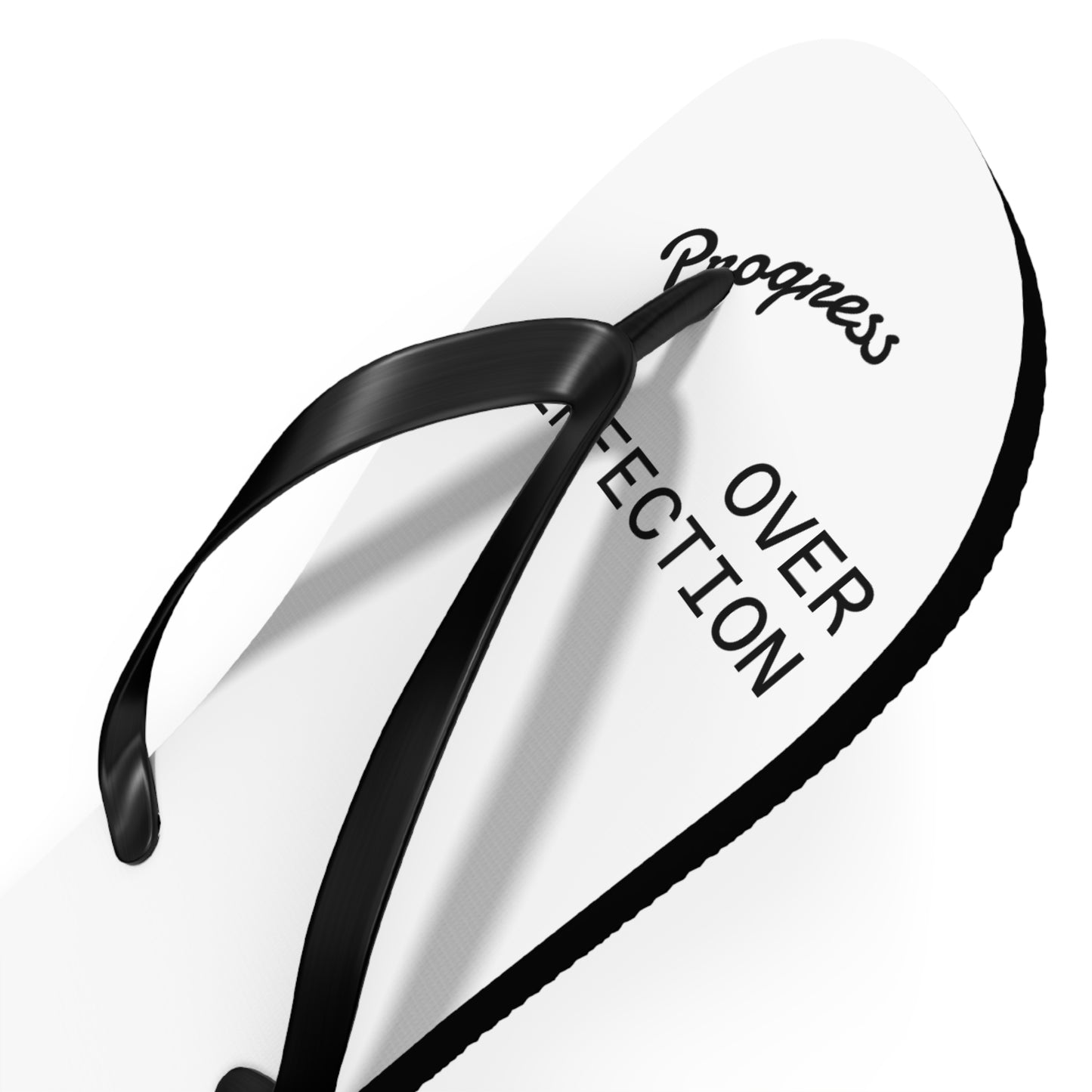 Flip Flops – “Progress Over Perfection” Beach Sandals – Inspirational Summer Footwear