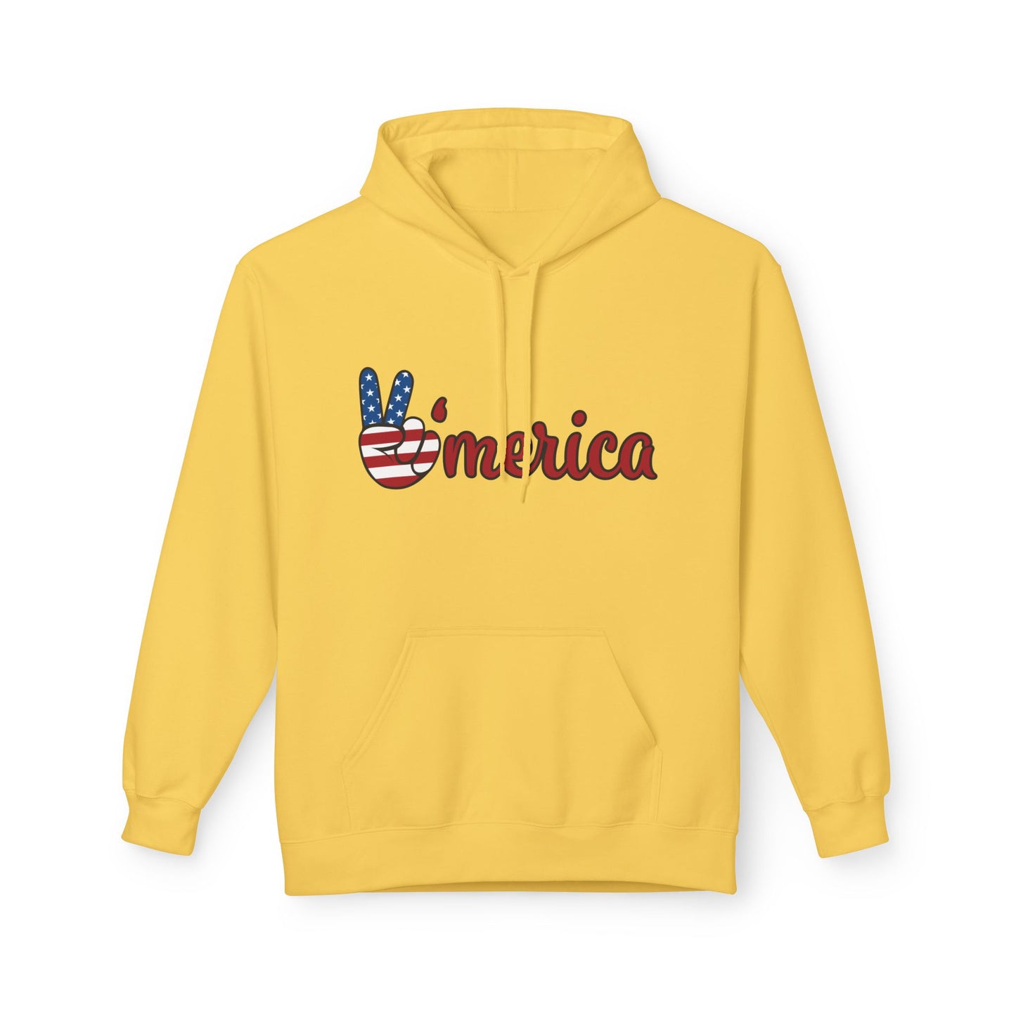 Patriotic 'Merica Peace Sign Hoodie — American Flag LOVE Back Graphic