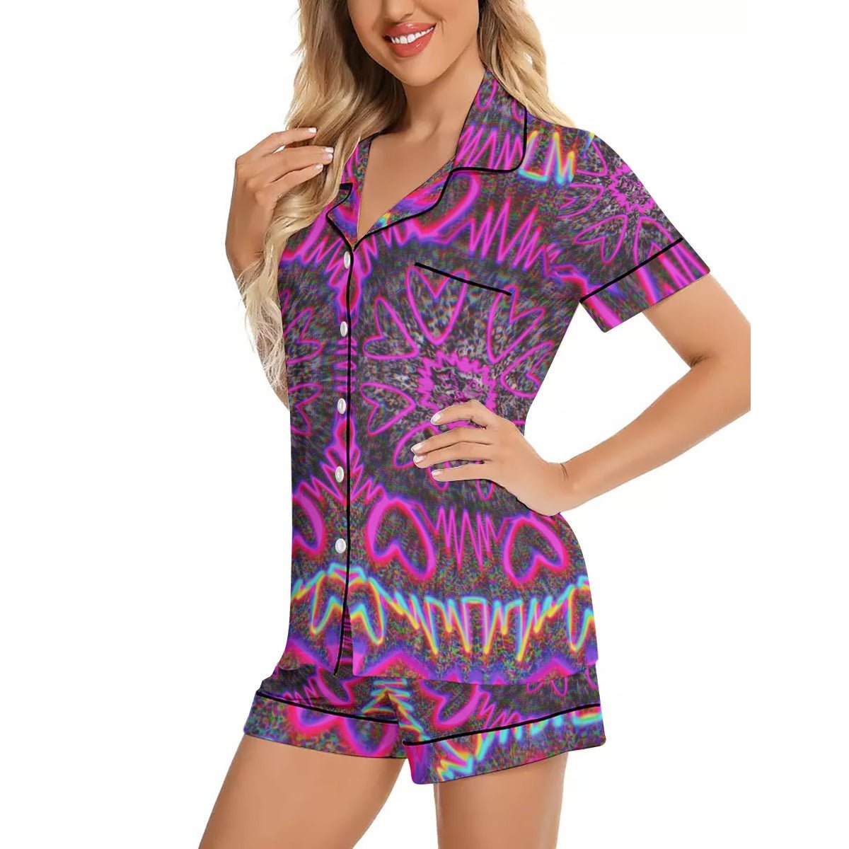 Silk Pajama shorts Set women’s - 12 Melt options |Melted Glam| rave and festival clothing/ lounge