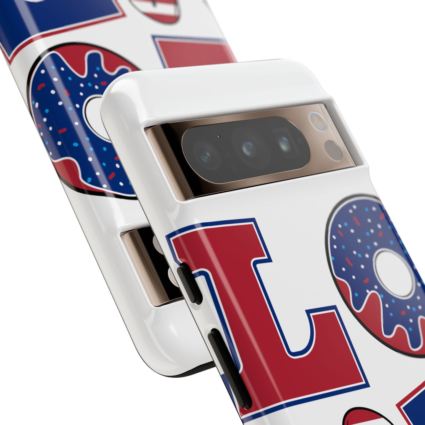 Patriotic "Love" Tough Case – American Flag Flip Flop & Donut Phone Cover