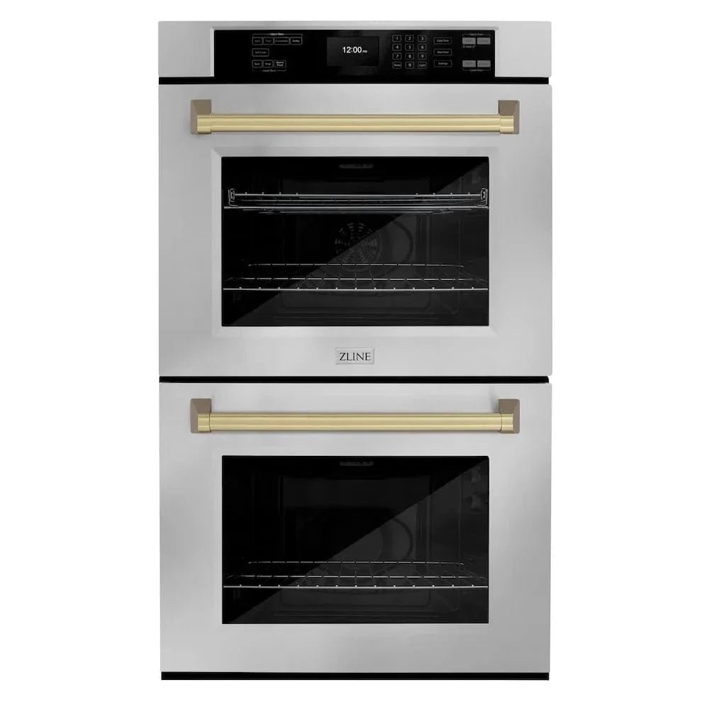 ZLINE 30"Professional True Convection Double Wall Oven, Air Fry, Self Clean, Stainless Steel, Champagne Bronze WADZ-30-CB