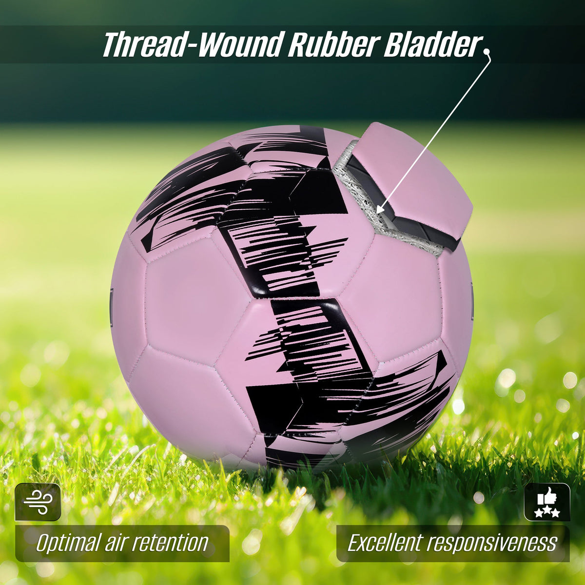 Vizari Club Team 32-Panel Soccer Ball – Miami Pink