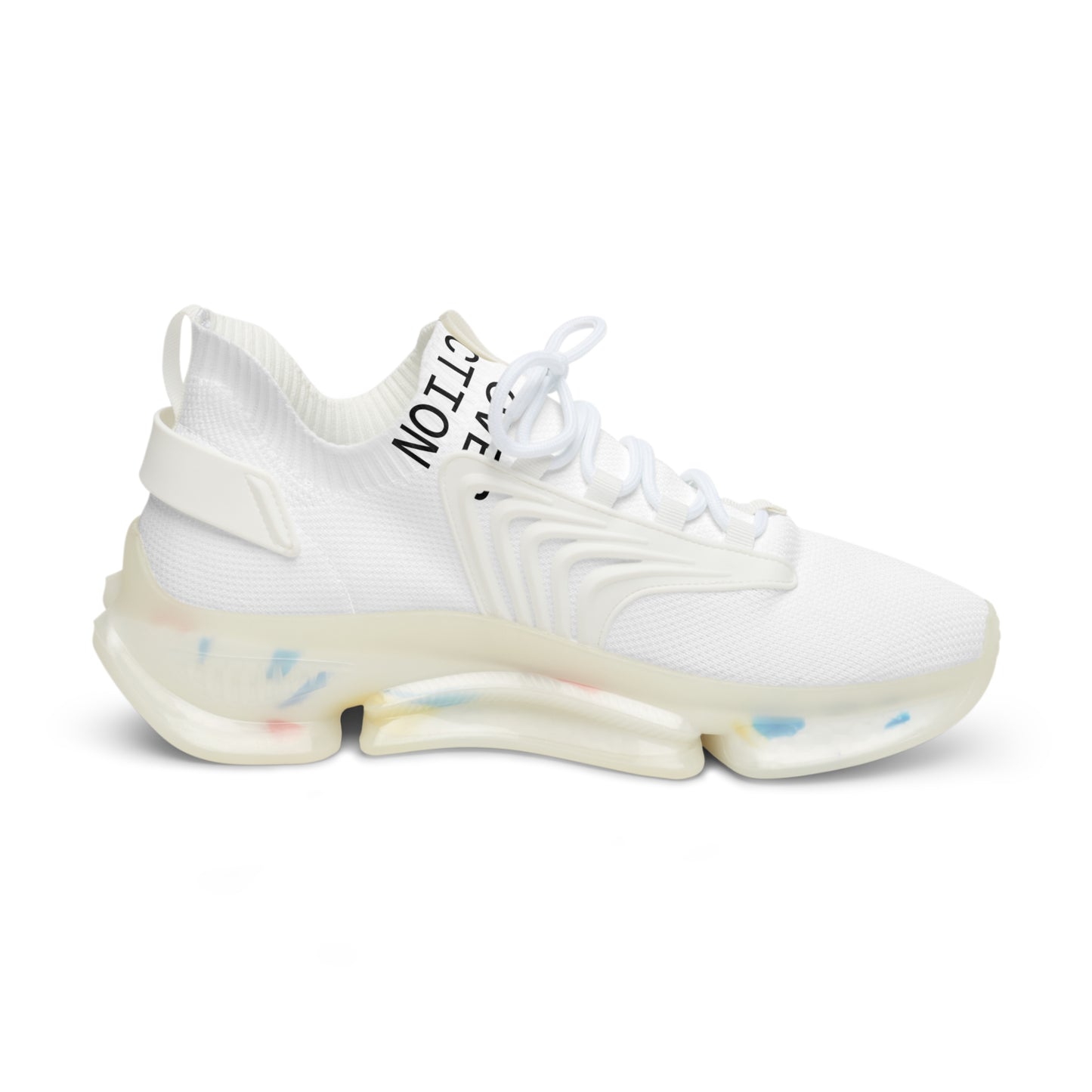 Men's White Mesh Sneakers — Lightweight Breathable Athletic Shoes with 'LOVE' Accent