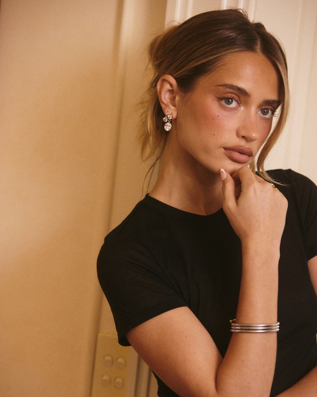 The Marais Drop Studs- Silver (Ships Late April)