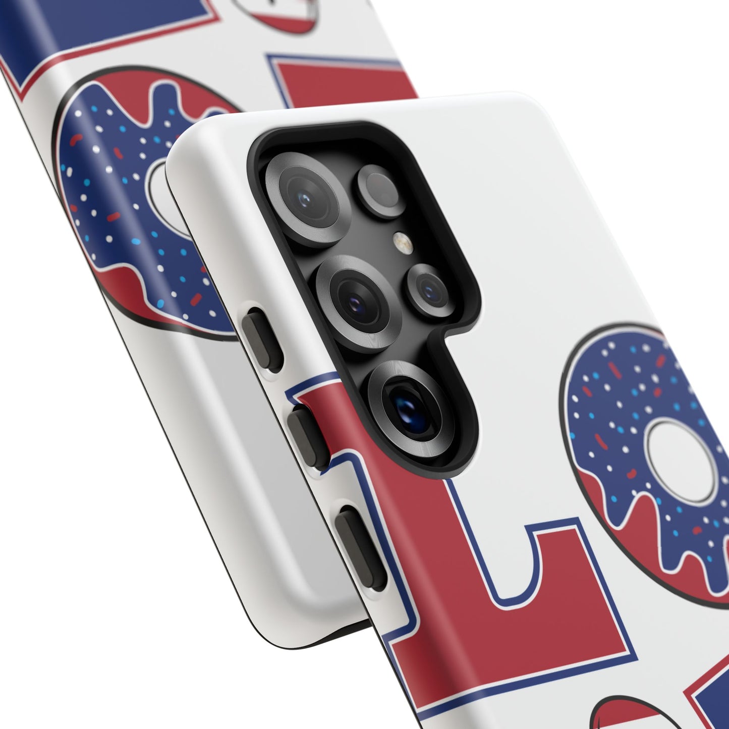 Patriotic "Love" Tough Case – American Flag Flip Flop & Donut Phone Cover