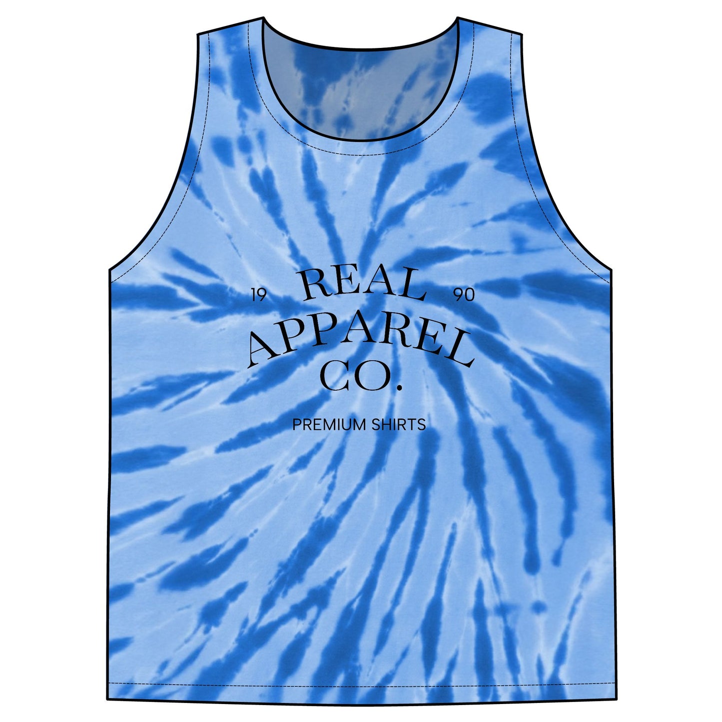 Tie-Dye Tank Top — Patriotic "LOVE" & Retro Logo Beach Vest