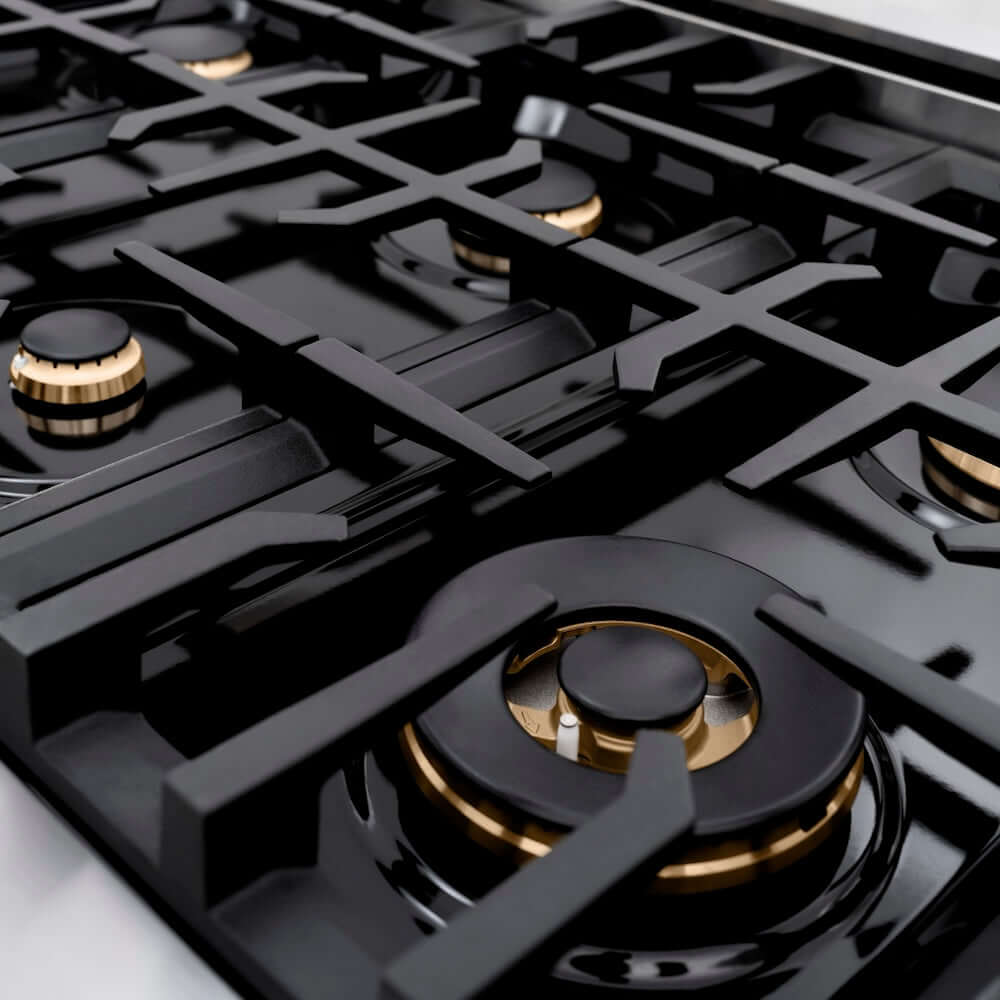ZLINE 48" Dual Fuel Range, Gas Cooktop, Electric Convection Oven Stainless Steel, Gold CDRZ-48-G