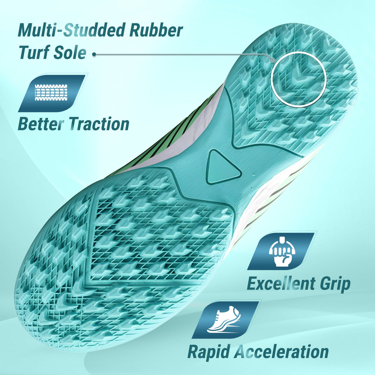 Vizari Tesoro Youth Turf Soccer Shoes – Aqua/Mint