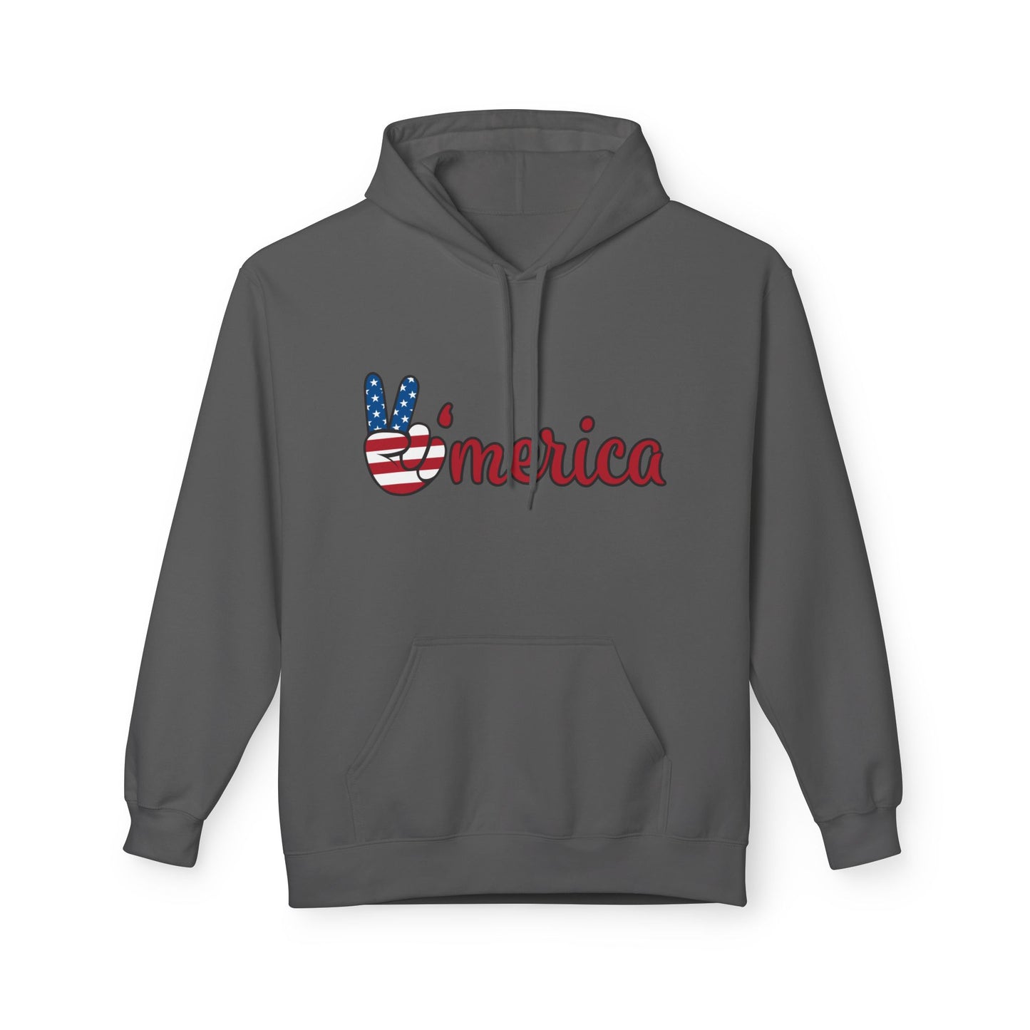 Patriotic 'Merica Peace Sign Hoodie — American Flag LOVE Back Graphic