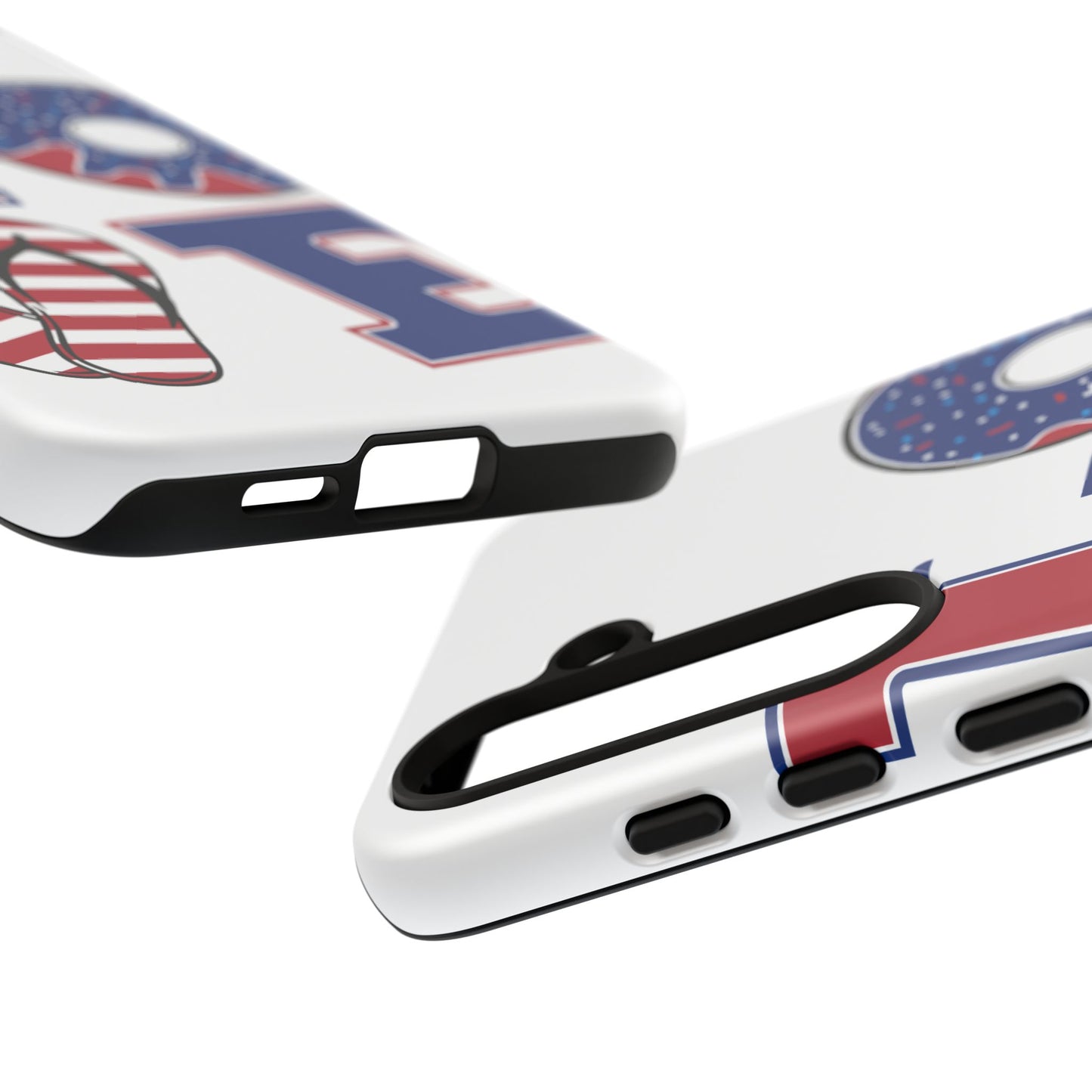 Patriotic "Love" Tough Case – American Flag Flip Flop & Donut Phone Cover
