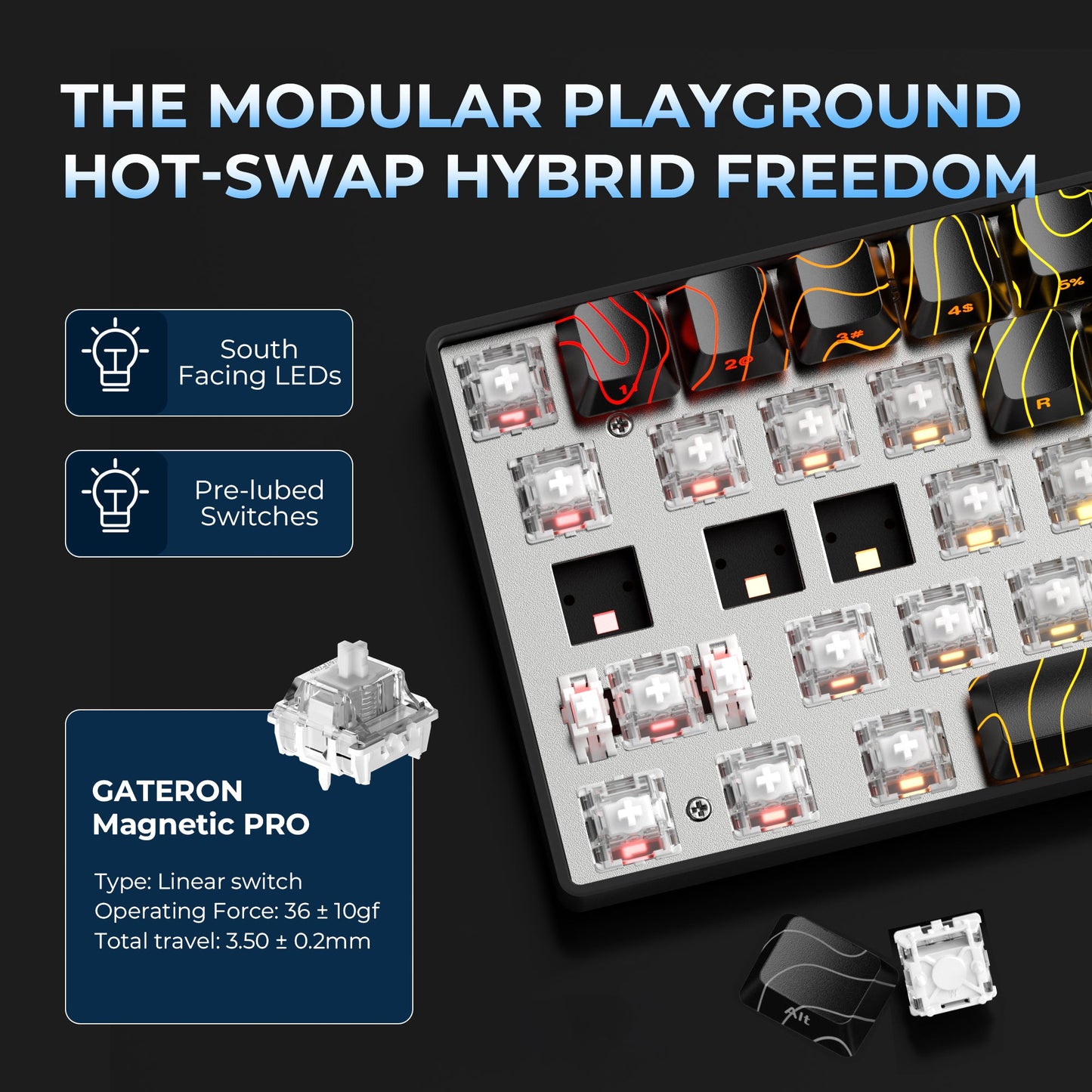 XVX HE68 Rapid Trigger Gaming Hall Effect Keyboard Gateron Magnetic swiths 68% Wired Mechanical Keyboard with IMD-Tech Keycaps
