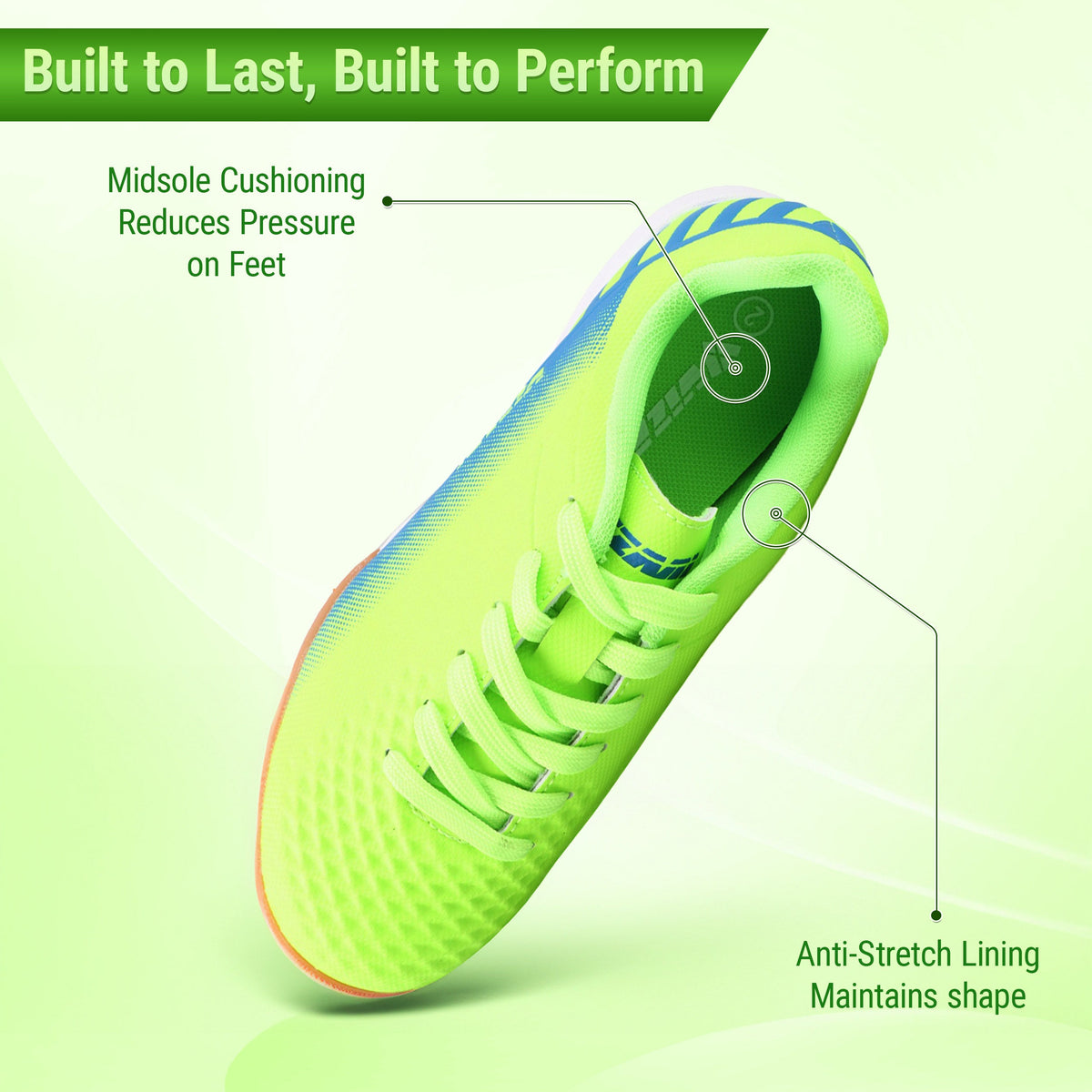 Vizari Santos Junior Indoor Soccer Shoes – Green/Blue