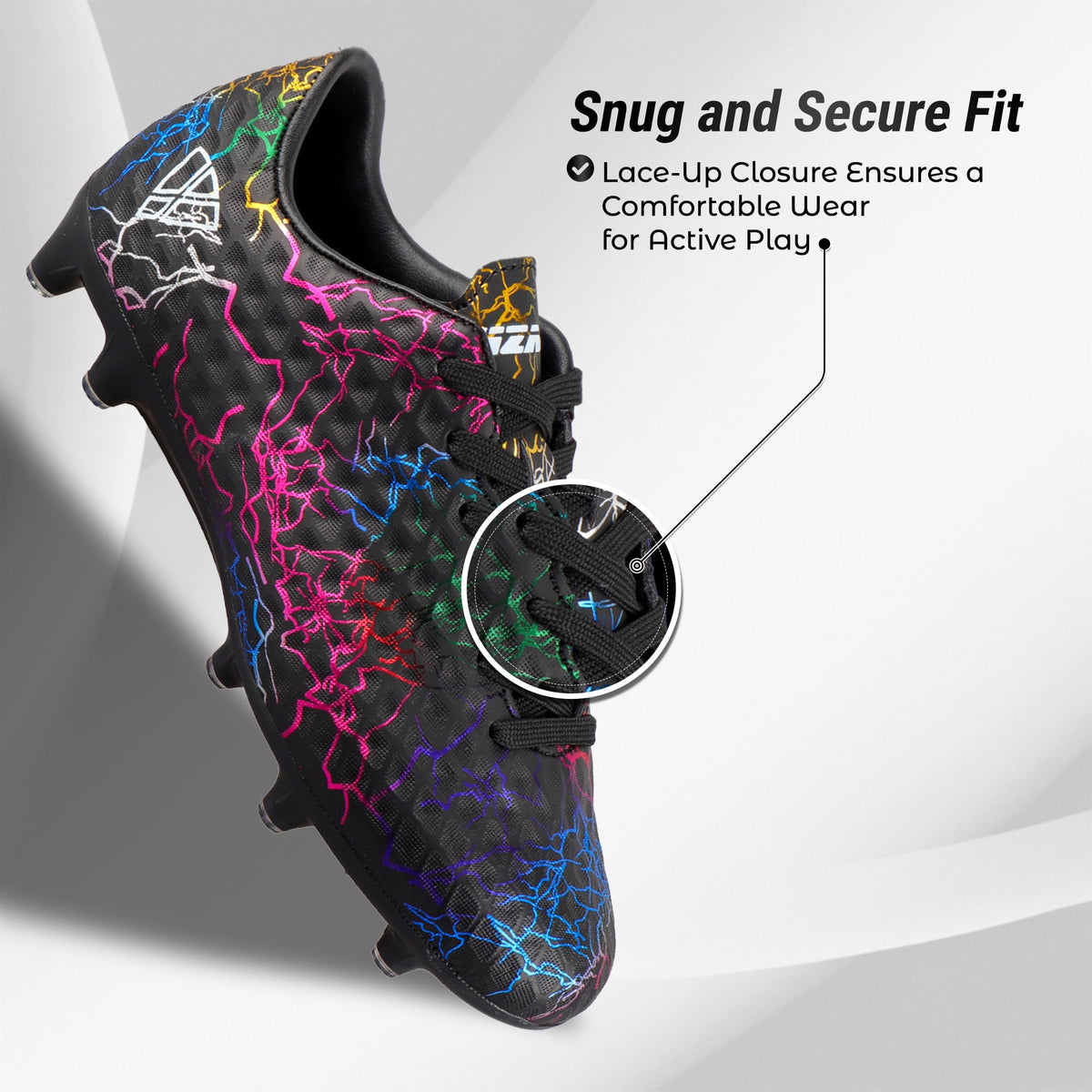 Vizari Zodiac Junior Kids Firm Ground (FG) Soccer Cleats -Black, Youth Sizes 8C