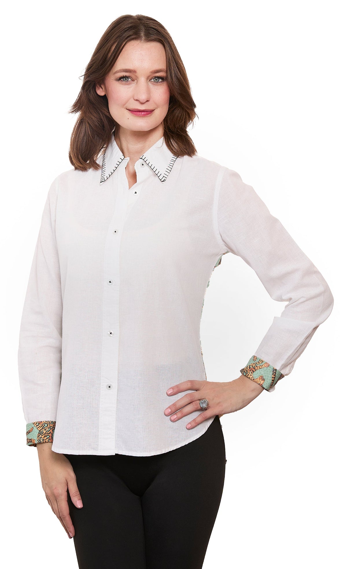 Chesapeake Top With Cheetah Back Panel