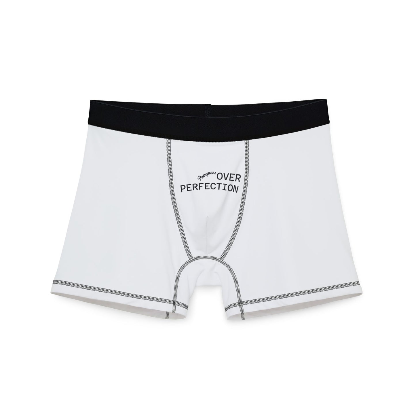 Men's Boxer Briefs — 'Over Perfection' Minimal White Stretch Underwear