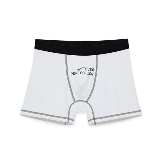 Men's Boxer Briefs — 'Over Perfection' Minimal White Stretch Underwear