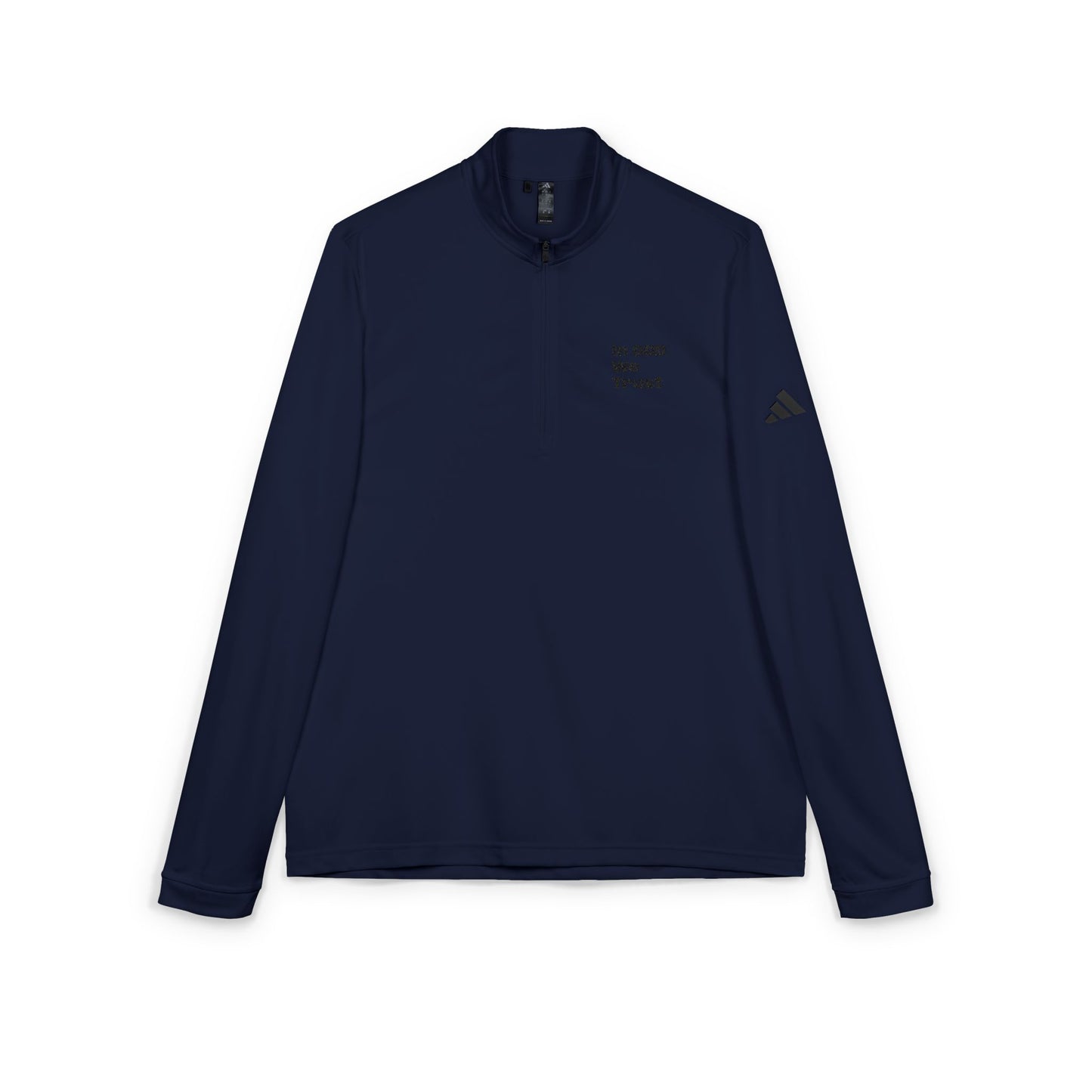 Adidas Embroidered Quarter-Zip Pullover — "In God We Trust" Lightweight Zip-Top