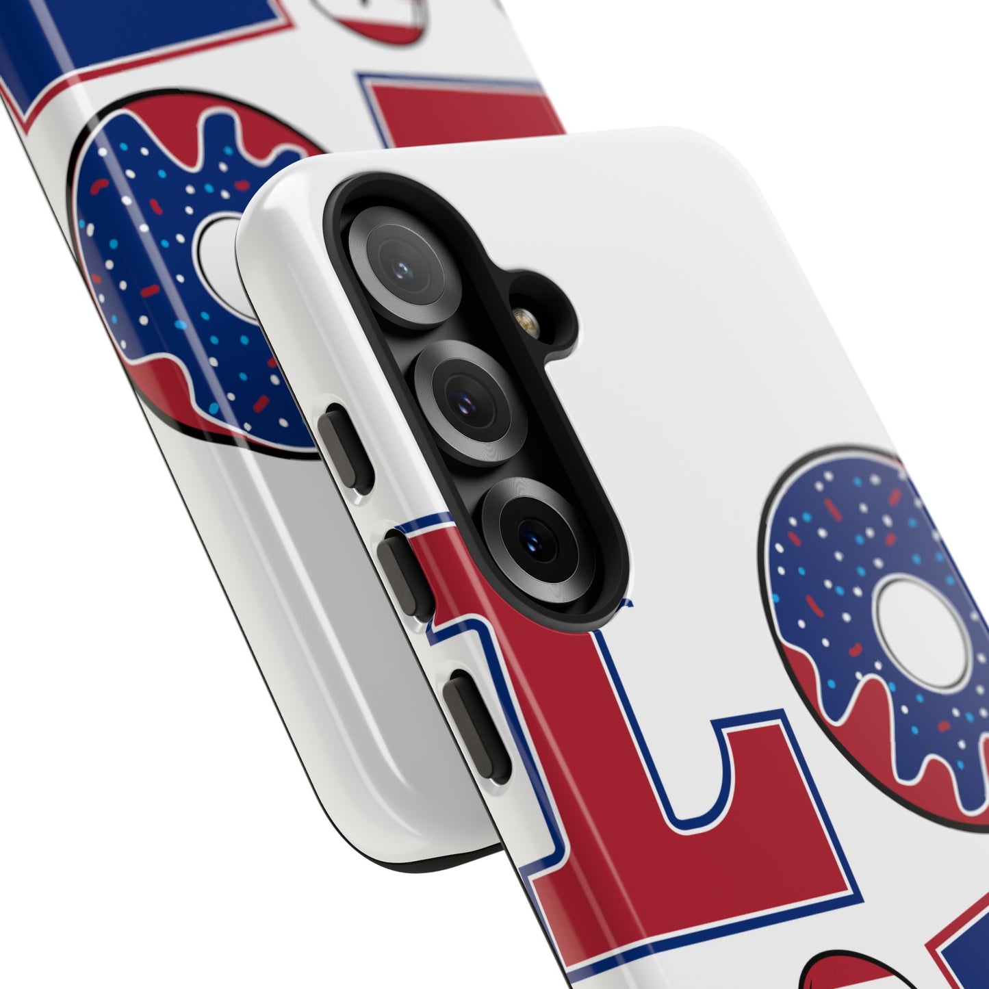 Patriotic "Love" Tough Case – American Flag Flip Flop & Donut Phone Cover