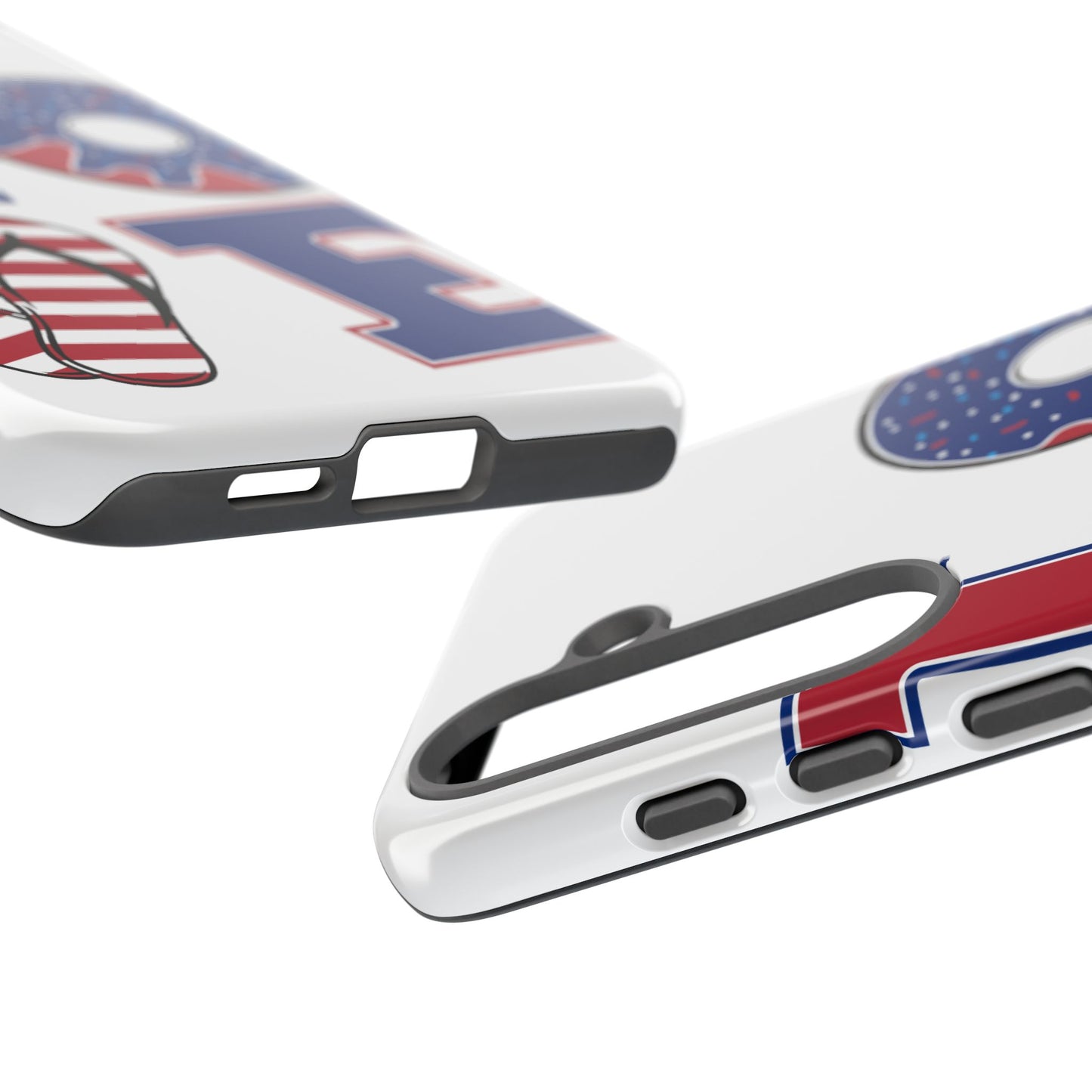 Patriotic "Love" Tough Case – American Flag Flip Flop & Donut Phone Cover