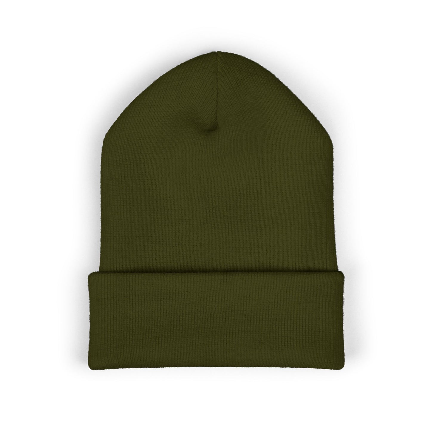 100% Embroidered Cuffed Beanie — Minimal Knit Winter Hat