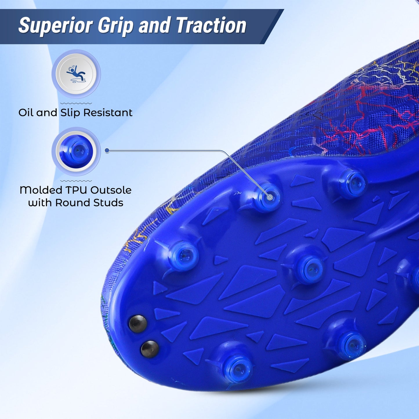Vizari Zodiac Junior Kids Firm Ground (FG) Soccer Cleats -Blue, Youth Sizes 8C
