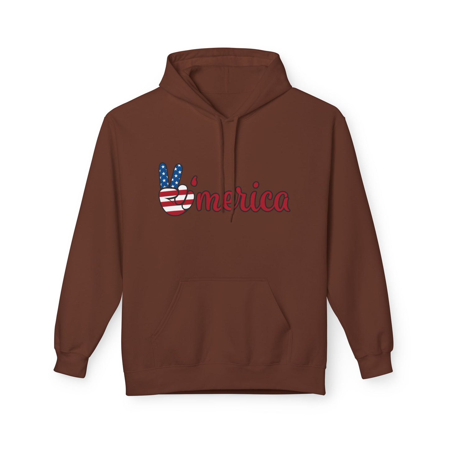 Patriotic 'Merica Peace Sign Hoodie — American Flag LOVE Back Graphic