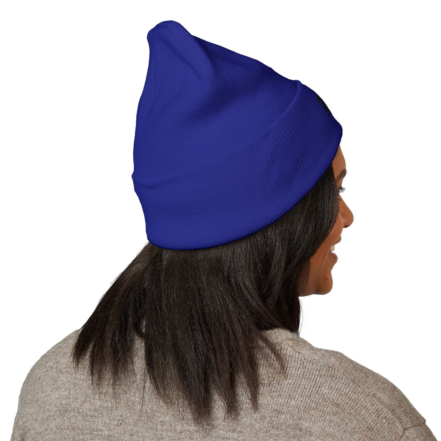 100% Embroidered Cuffed Beanie — Minimal Knit Winter Hat