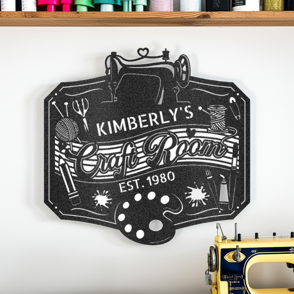 Custom Metal Wall Art - Personalized Craft Room Sign