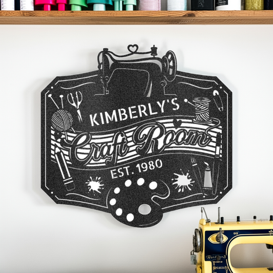 Custom Metal Wall Art - Personalized Craft Room Sign