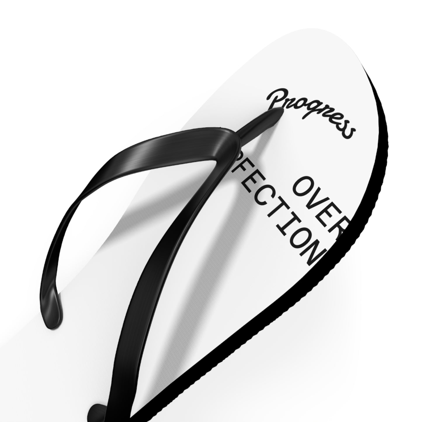 Flip Flops – “Progress Over Perfection” Beach Sandals – Inspirational Summer Footwear