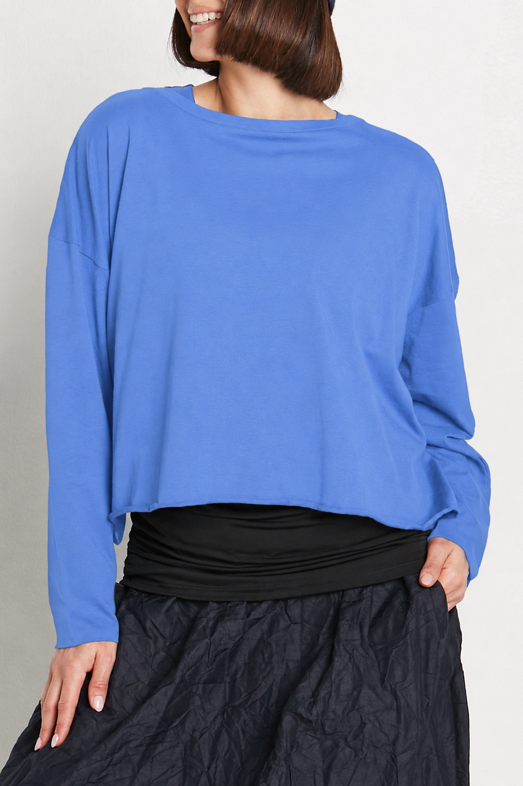 Pima Cotton Mini Luxury Boxy T-Shirt - Cornflower