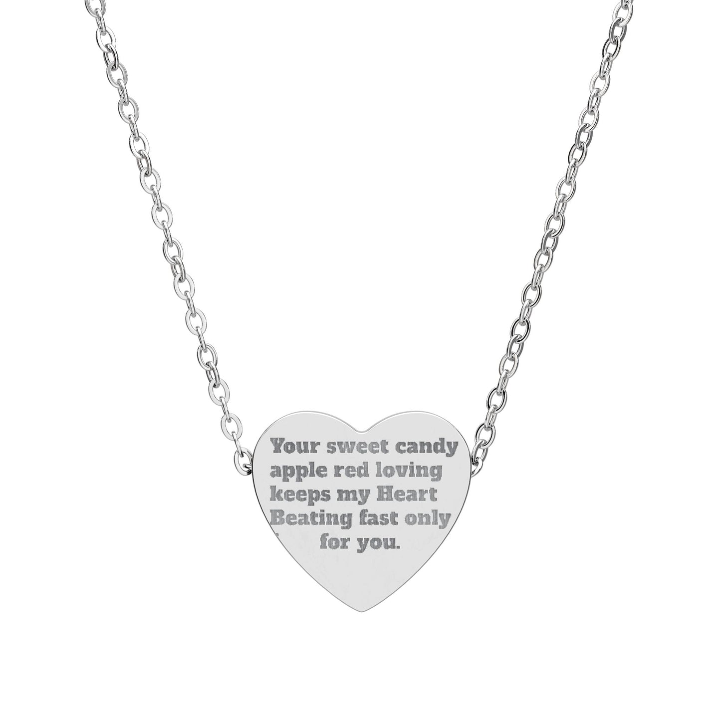 Engraved Heart Necklace — "Sweet Heart" Personalized Pendant