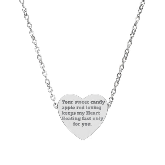 Engraved Heart Necklace — "Sweet Heart" Personalized Pendant