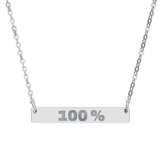 100% Engraved Horizontal Bar Necklace — Personalized Minimalist Pendant