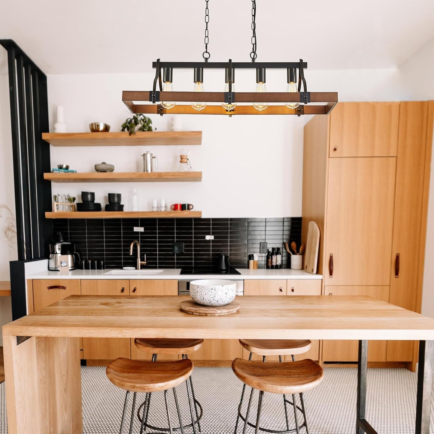 Farmhouse 5-Light Linear Chandelier