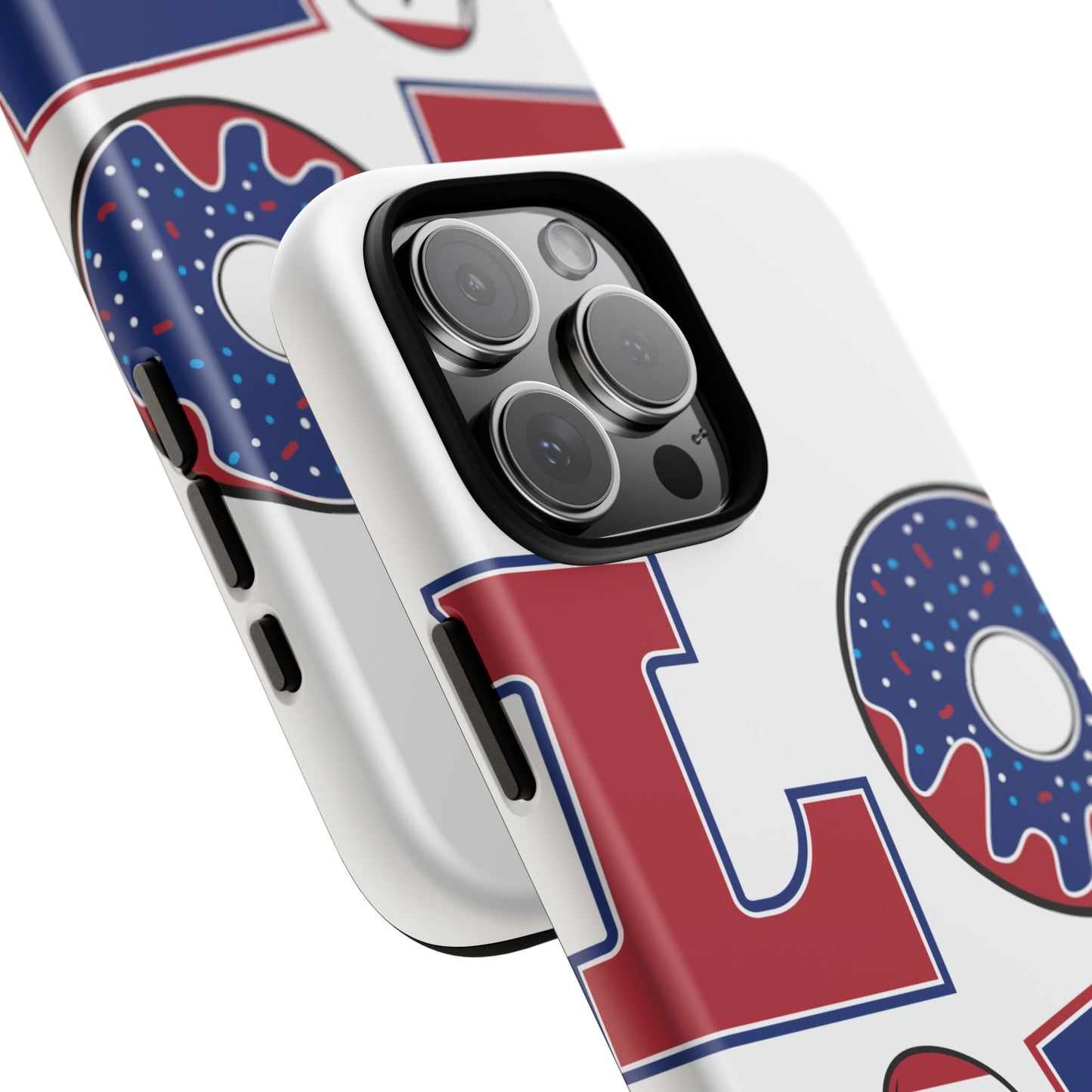 Patriotic "Love" Tough Case – American Flag Flip Flop & Donut Phone Cover