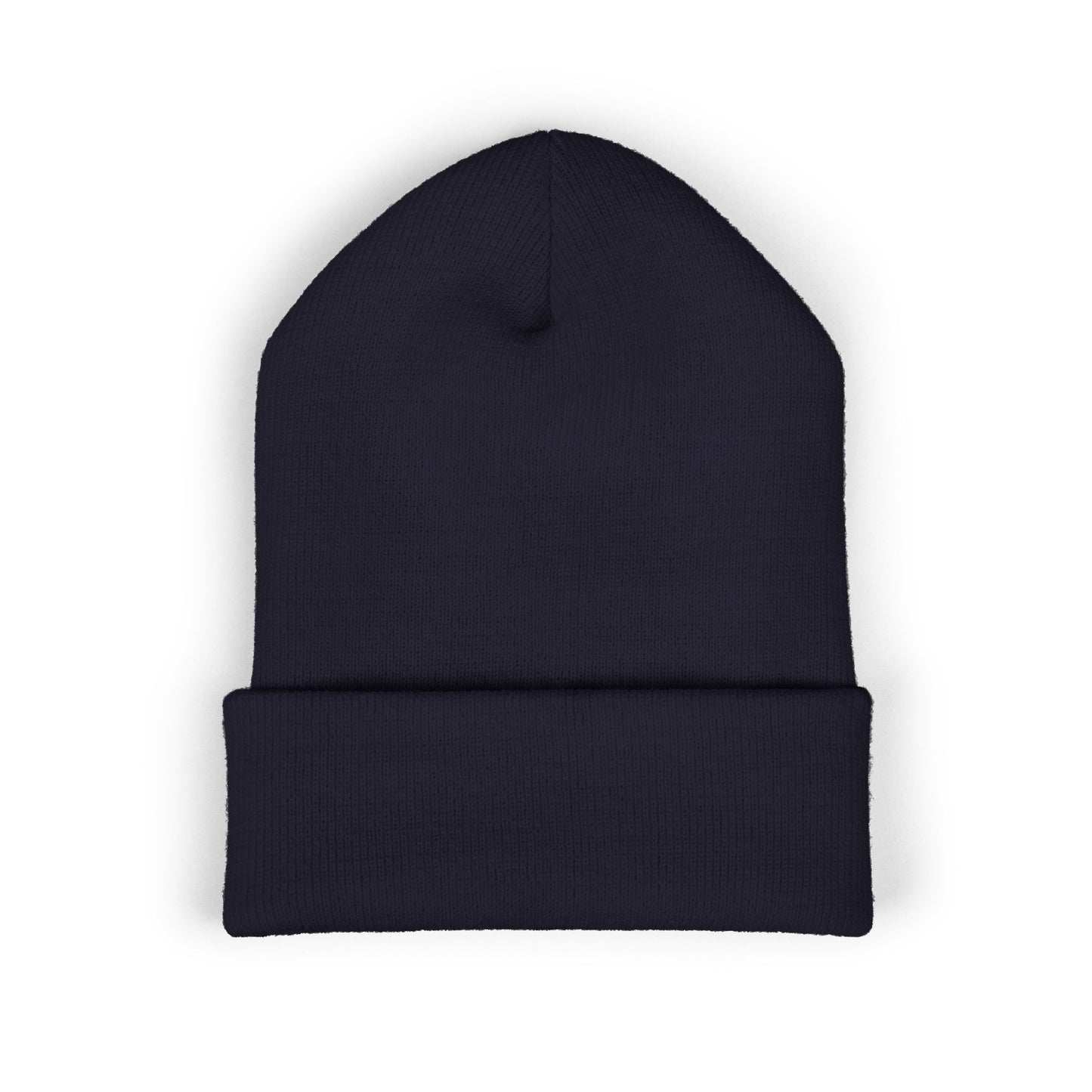 100% Embroidered Cuffed Beanie — Minimal Knit Winter Hat