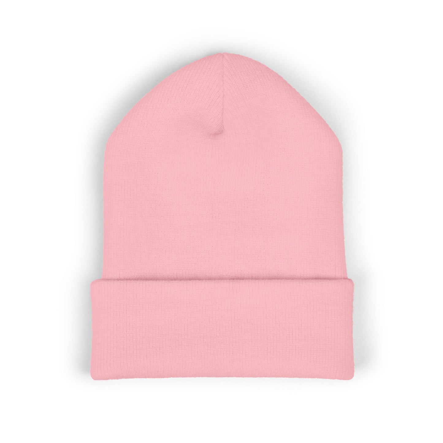 100% Embroidered Cuffed Beanie — Minimal Knit Winter Hat