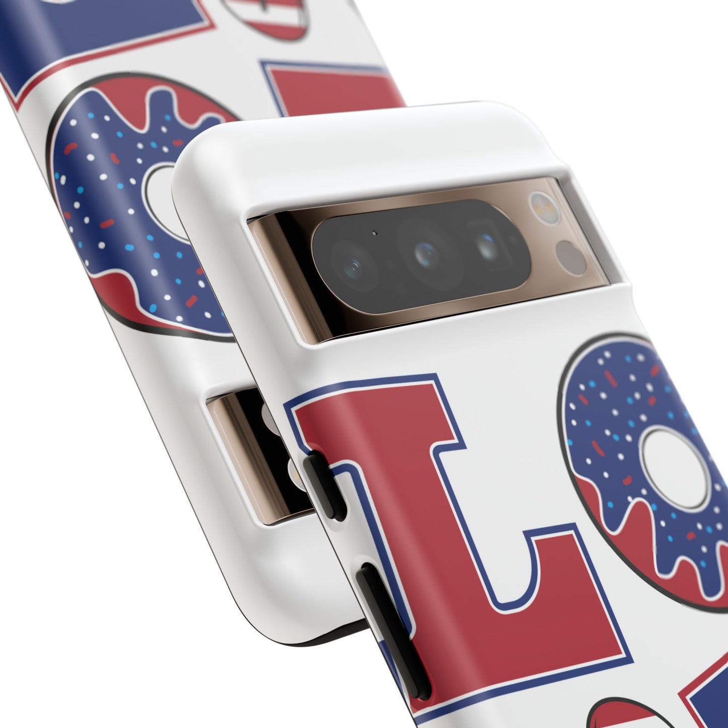 Patriotic "Love" Tough Case – American Flag Flip Flop & Donut Phone Cover