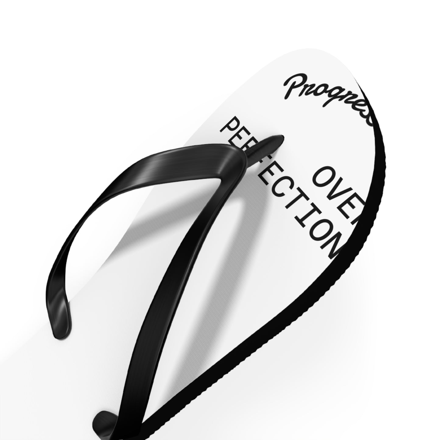 Flip Flops – “Progress Over Perfection” Beach Sandals – Inspirational Summer Footwear