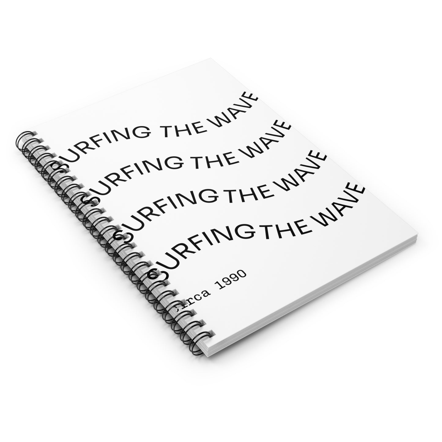 Surfing The Wave Spiral Notebook — Minimalist Surf Quote Ruled Journal