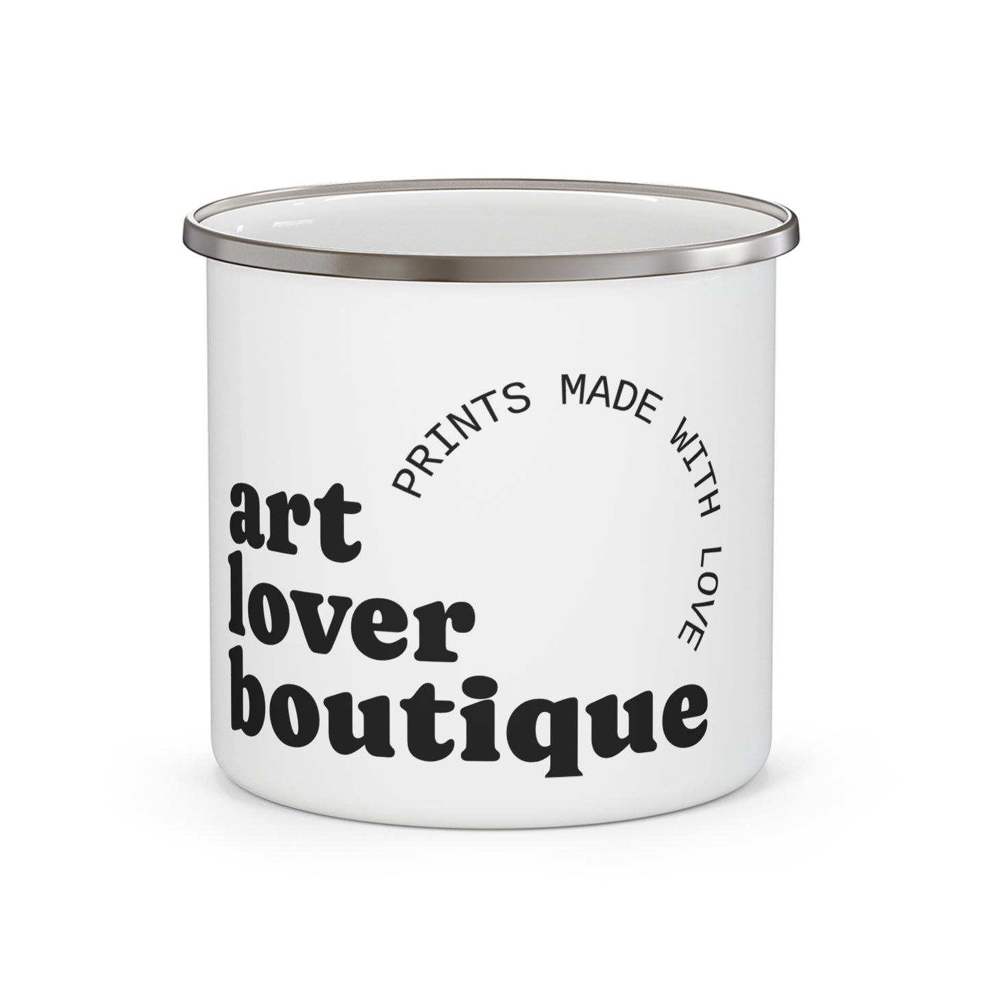 Enamel Camping Mug — 'Art Lover Boutique' Retro Logo Camper Coffee Cup
