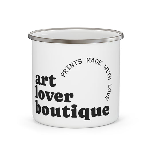 Enamel Camping Mug — 'Art Lover Boutique' Retro Logo Camper Coffee Cup