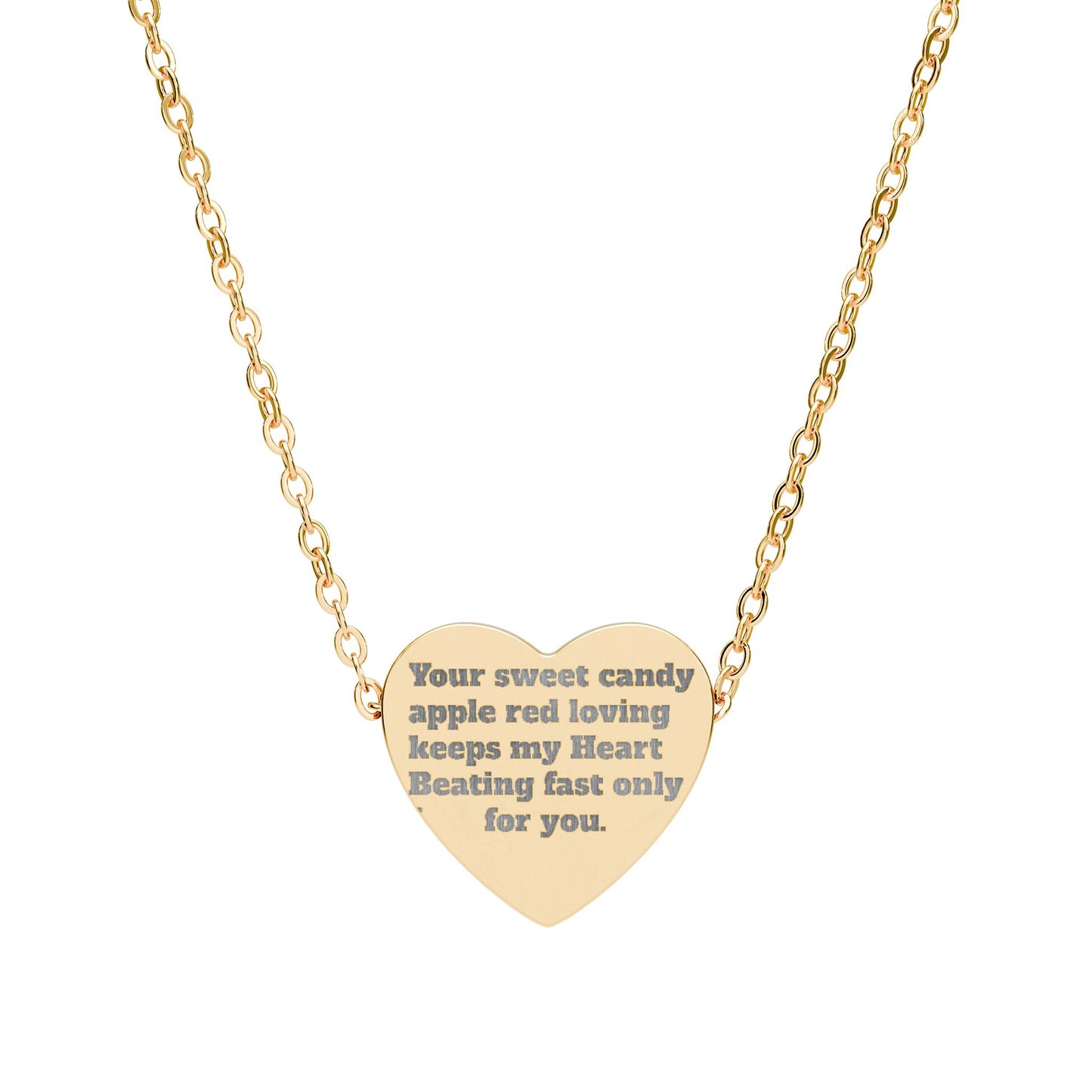 Engraved Heart Necklace — "Sweet Heart" Personalized Pendant